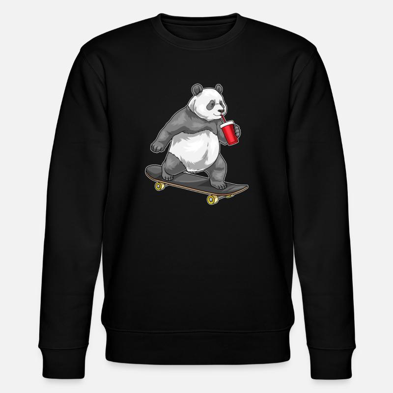 Panda Skater Skateboard - Sweat bio CHANGER Stanley/Stella Unisexe - noir