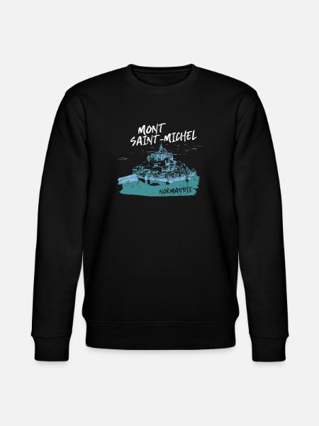 Mont Saint-Michel Blau Aquarell - Stanley/Stella Unisex Bio-Sweatshirt CHANGER - Schwarz