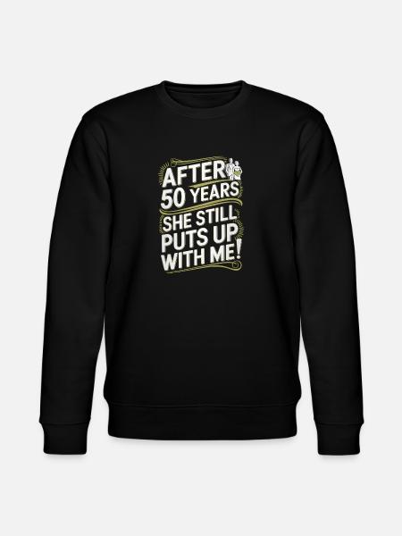 Humorous 50th Birthday Celebration Design - Stanley/Stella CHANGER Unisex Organic Sweatshirt - black