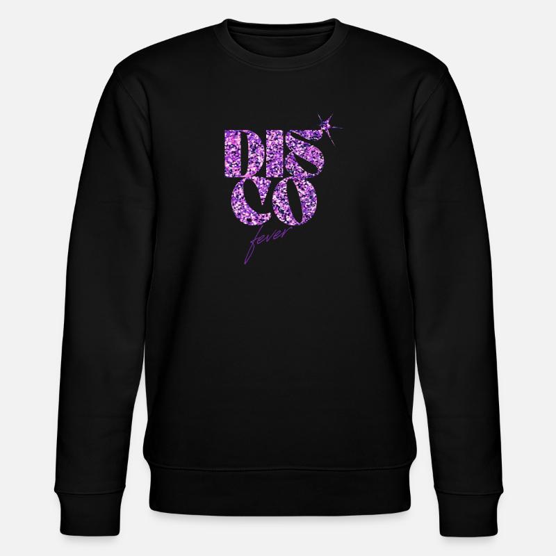 Glitzerndes Disco Love Emblem - Stanley/Stella Unisex Bio-Sweatshirt CHANGER  - Schwarz