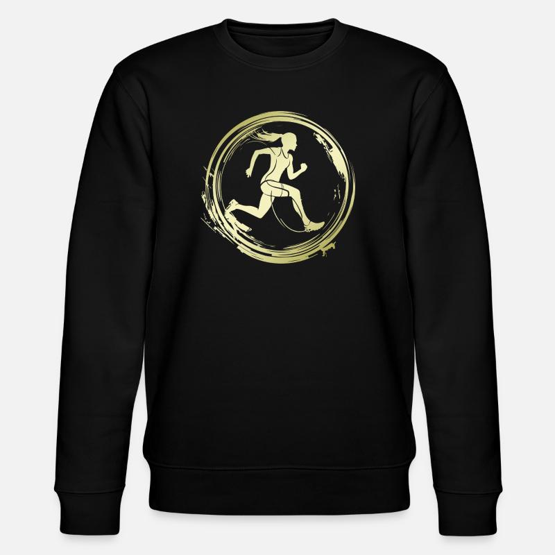 Running Marathon Silhouette - Stanley/Stella Unisex Bio-Sweatshirt CHANGER  - Schwarz