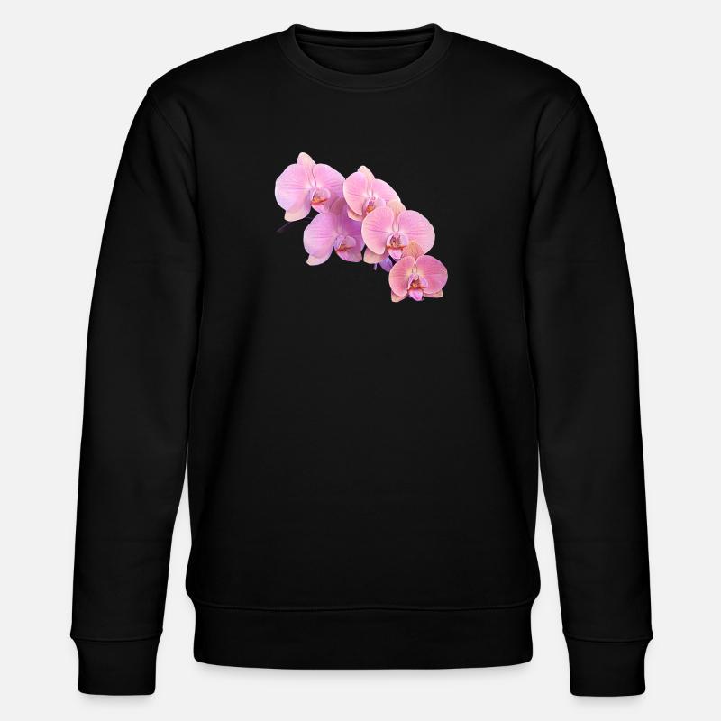 Rosa Orchidee Isolierte Clipart - Stanley/Stella Unisex Bio-Sweatshirt CHANGER  - Schwarz