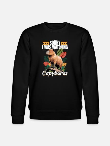Funny aesthetic Kawaii Capybara - Stanley/Stella CHANGER Unisex Organic Sweatshirt - black