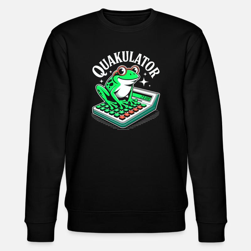 Funny Saying Math Frog Calculator - Stanley/Stella CHANGER Unisex Organic Sweatshirt - black