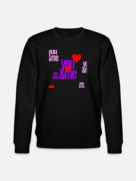 Liebesmotivation mit Herzbuchstaben - Stanley/Stella Unisex Bio-Sweatshirt CHANGER - Schwarz