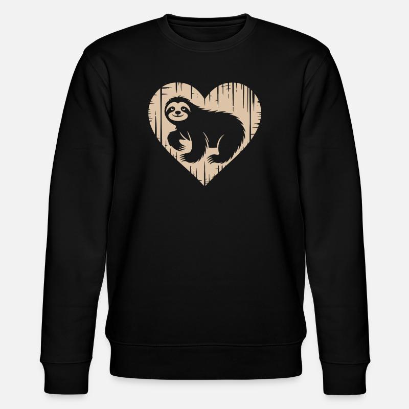 Conception de coeur de paresseux mignon - Sweat bio CHANGER Stanley/Stella Unisexe - noir