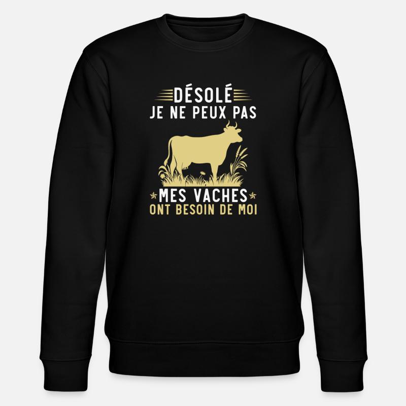My cows need me - Stanley/Stella CHANGER Unisex Organic Sweatshirt - black
