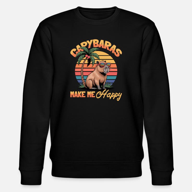 Funny aesthetic Kawaii Capybara - Stanley/Stella Unisex Bio-Sweatshirt CHANGER  - Schwarz
