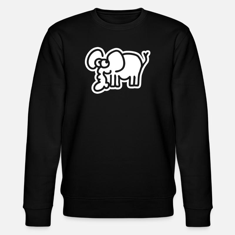 Kleiner Elefant – süßes Safari Comic Tier-Motiv - Stanley/Stella Unisex Bio-Sweatshirt CHANGER  - Schwarz