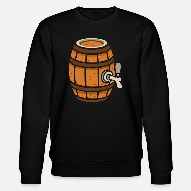 Rustikales Bierfass Cartoon - Stanley/Stella Unisex Bio-Sweatshirt CHANGER  - Schwarz