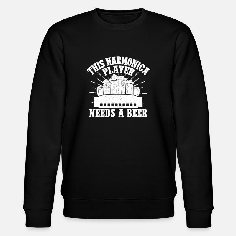 Harmonica Musican Needs A Beer Harmonica - Stanley/Stella Unisex Bio-Sweatshirt CHANGER  - Schwarz