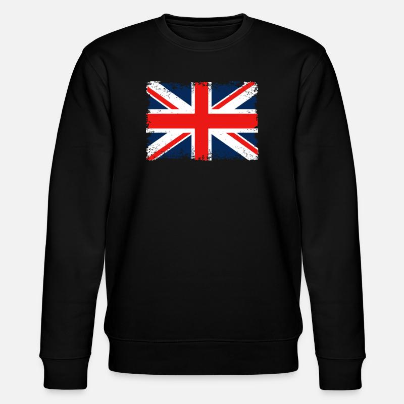 Distressed Union Jack Flagge - Stanley/Stella Unisex Bio-Sweatshirt CHANGER  - Schwarz