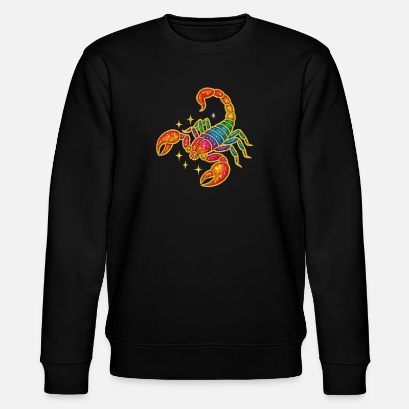 Regenbogen Glitzer Skorpion - Stanley/Stella Unisex Bio-Sweatshirt CHANGER  - Schwarz