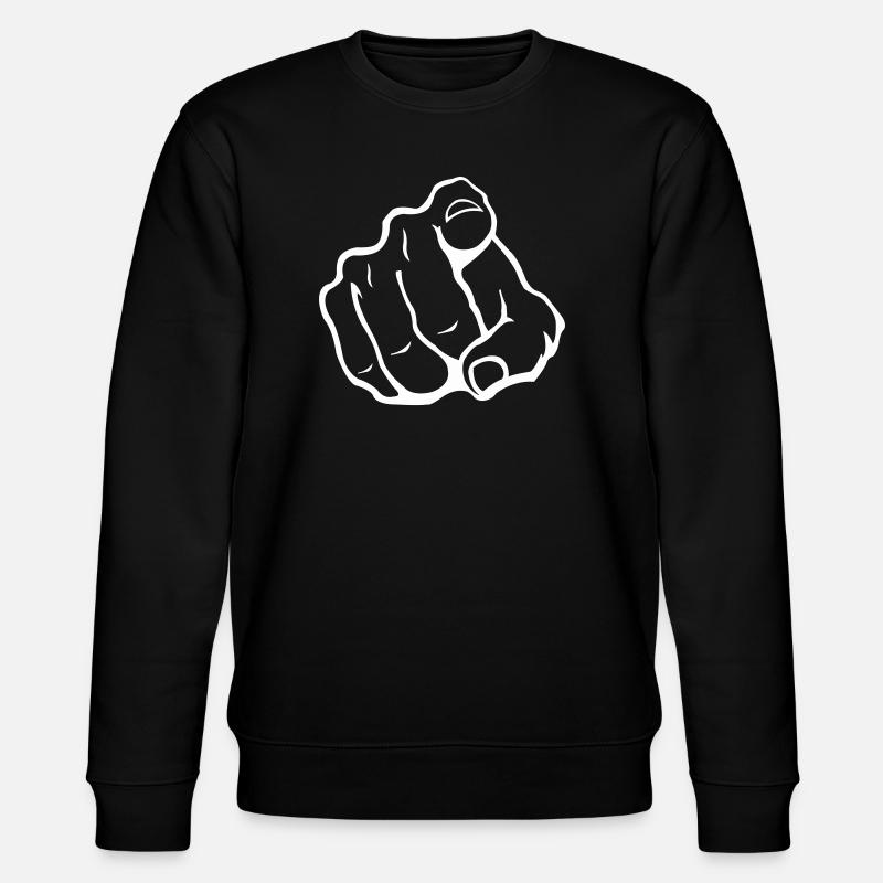Zeigefinger Silhouette - Stanley/Stella Unisex Bio-Sweatshirt CHANGER  - Schwarz