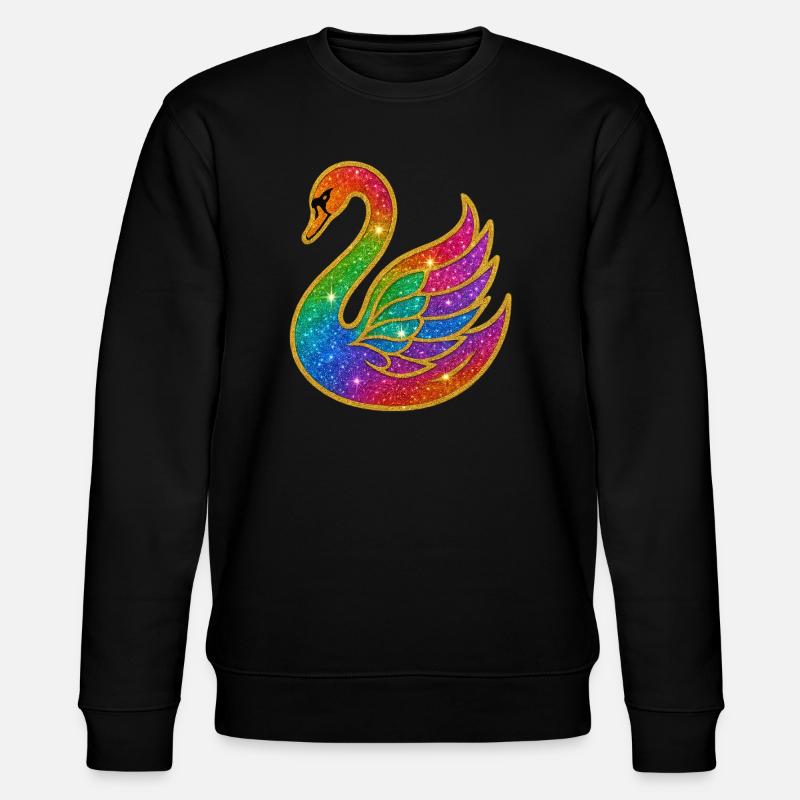 Regenbogen Glitzer Schwan Mutter - Stanley/Stella Unisex Bio-Sweatshirt CHANGER  - Schwarz