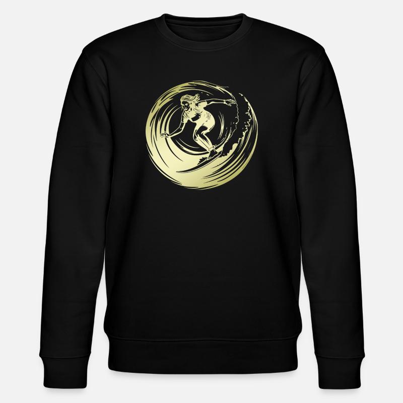 Surfer Silhouette Surfing - Stanley/Stella Unisex Bio-Sweatshirt CHANGER  - Schwarz
