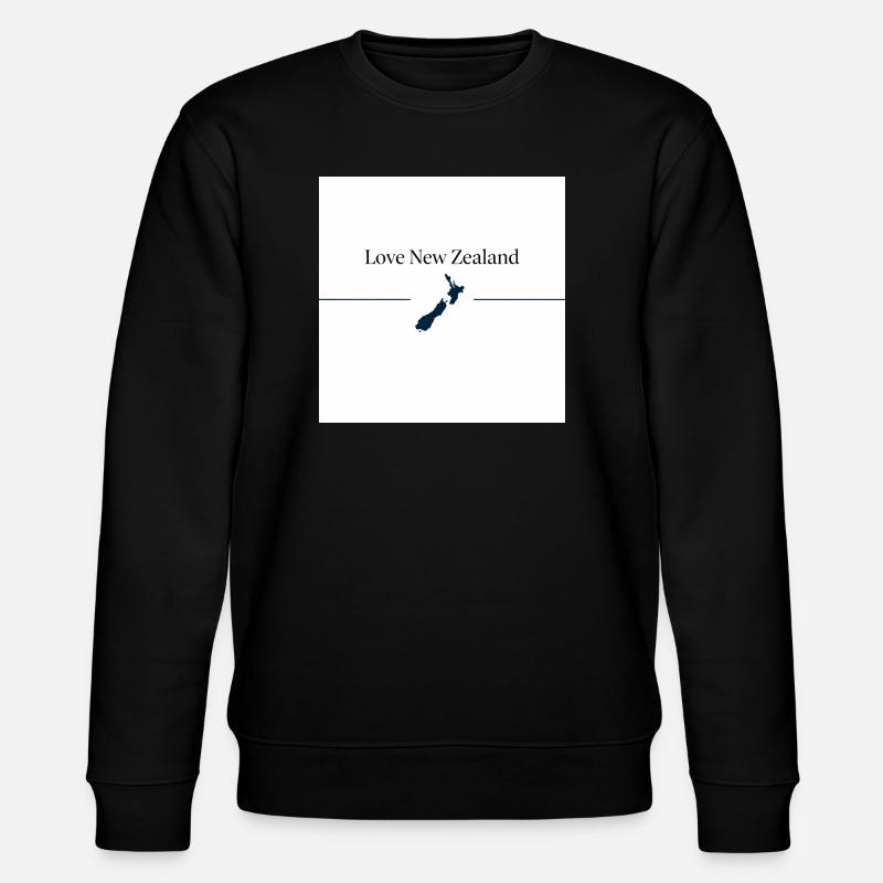 Liebe Neuseeland Silhouette - Stanley/Stella Unisex Bio-Sweatshirt CHANGER  - Schwarz