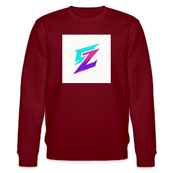 Zigzag Neon Gradient Logo - Stanley/Stella CHANGER Unisex Organic Sweatshirt - burgundy - Front - Nik (191cm) & Marisol (170cm)