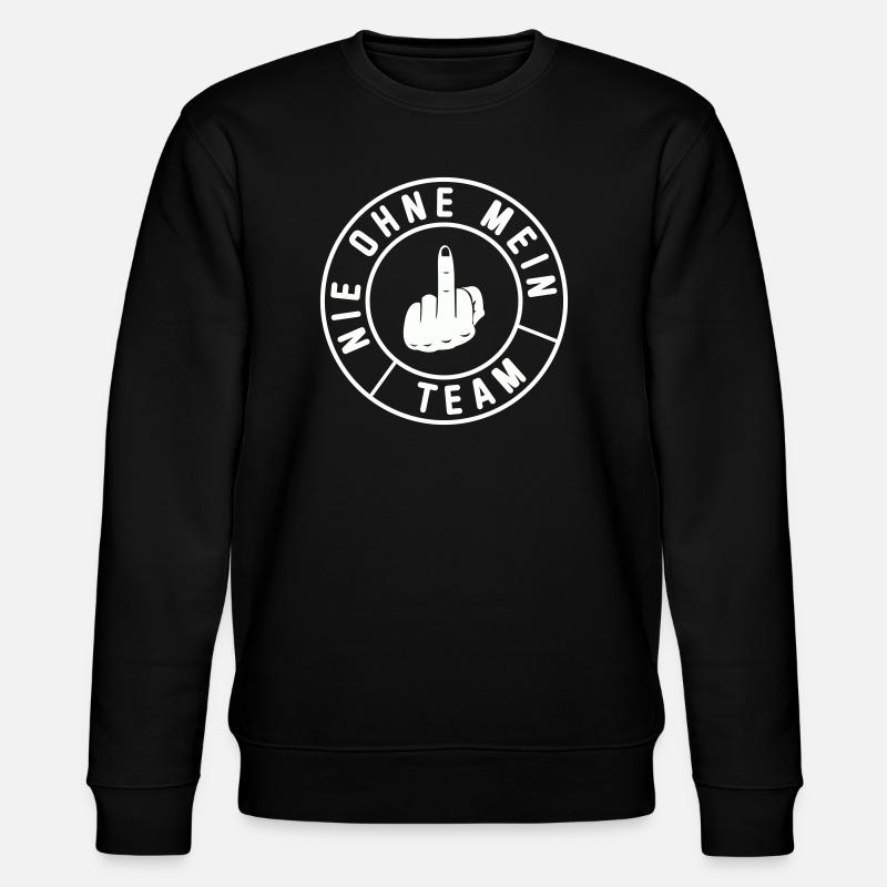 Mein Team Mittelfinger Emblem - Stanley/Stella Unisex Bio-Sweatshirt CHANGER - Schwarz