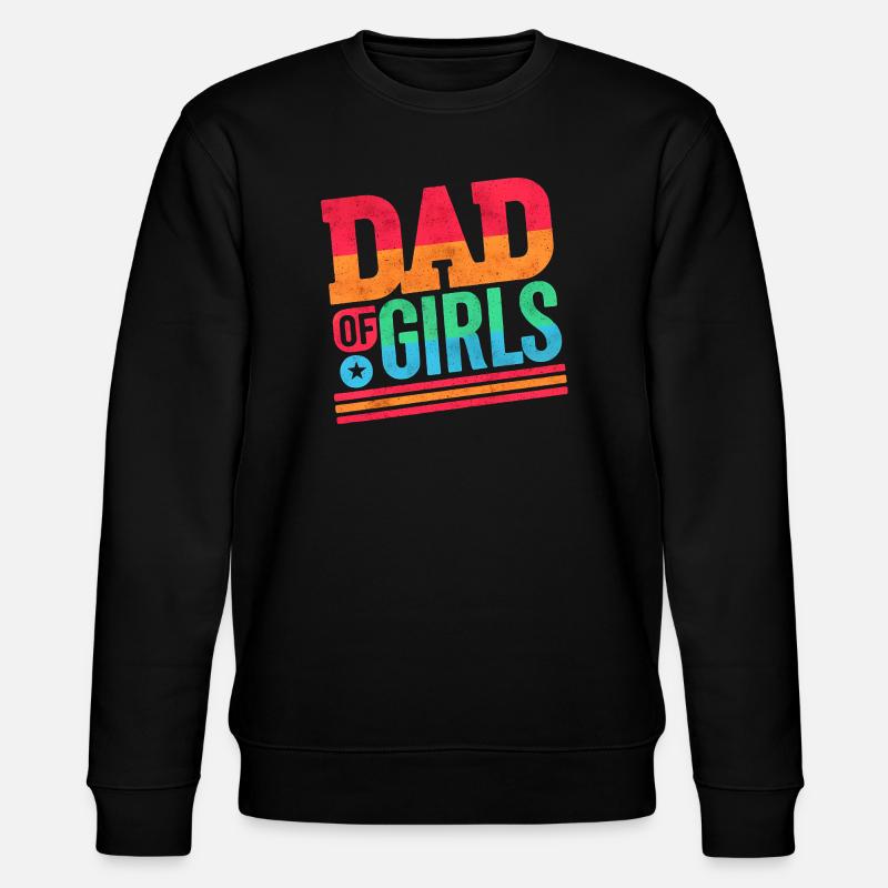 Vater von Mädchen Regenbogen, Väter - Stanley/Stella Unisex Bio-Sweatshirt CHANGER  - Schwarz