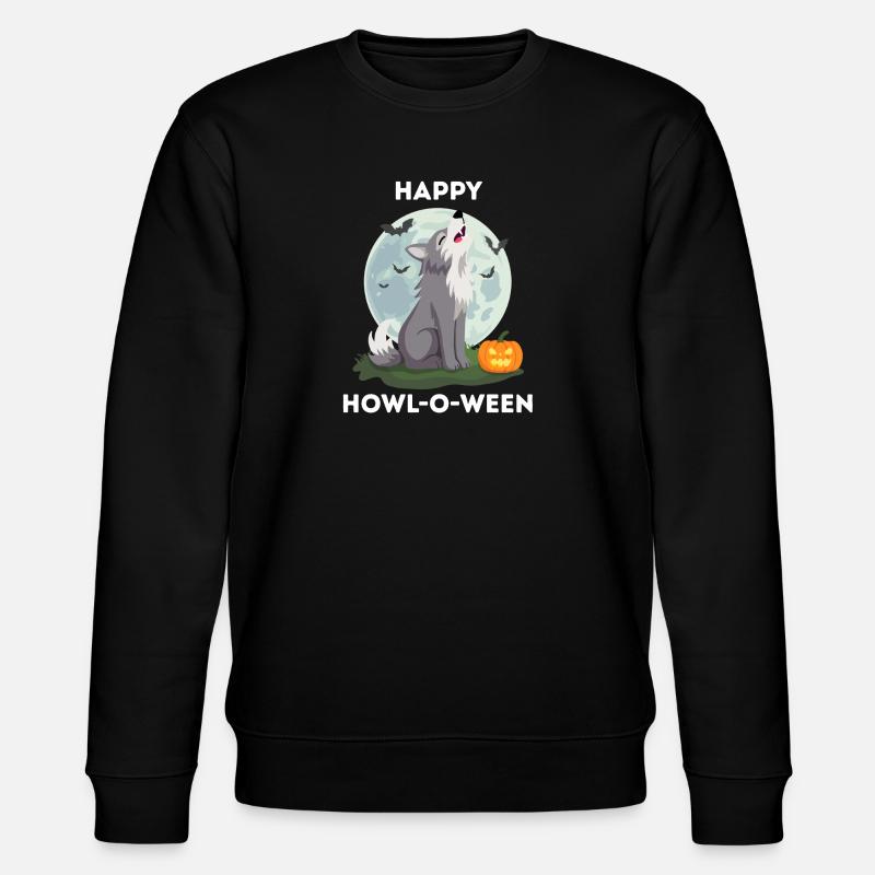 Drôle d’Halloween – Howl-o-ween Wolf - Sweat bio CHANGER Stanley/Stella Unisexe - noir