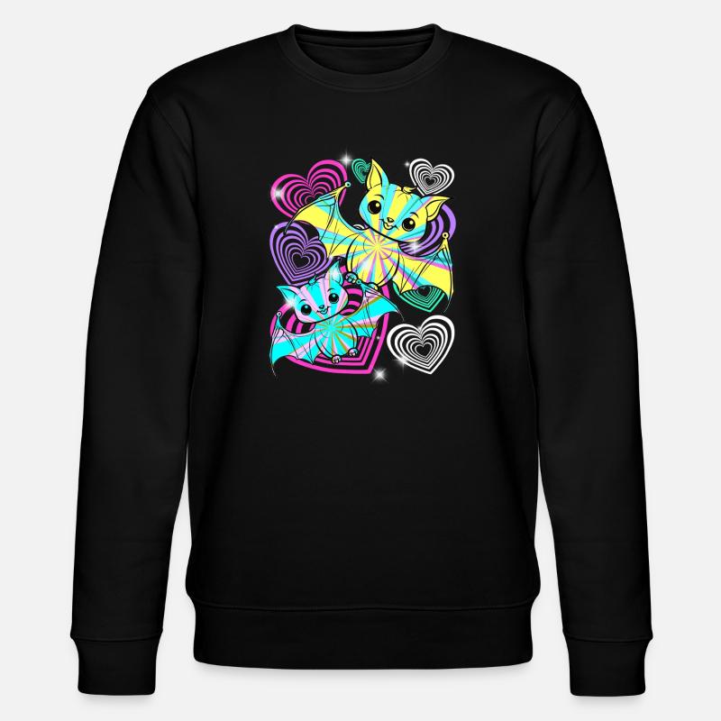 Retro Fledermäuse Halloween Kinder - Stanley/Stella Unisex Bio-Sweatshirt CHANGER - Schwarz