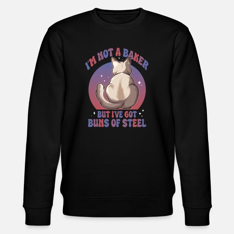 Brötchen aus Stahl Katze - Stanley/Stella Unisex Bio-Sweatshirt CHANGER  - Schwarz