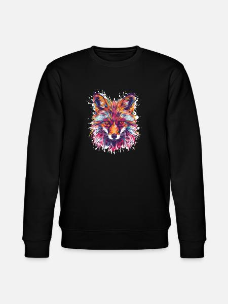 Fuchs Aquarell - Stanley/Stella Unisex Bio-Sweatshirt CHANGER  - Schwarz