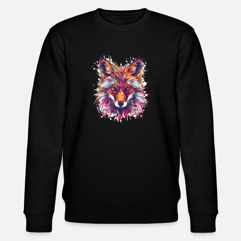 Fuchs Aquarell - Stanley/Stella Unisex Bio-Sweatshirt CHANGER  - Schwarz