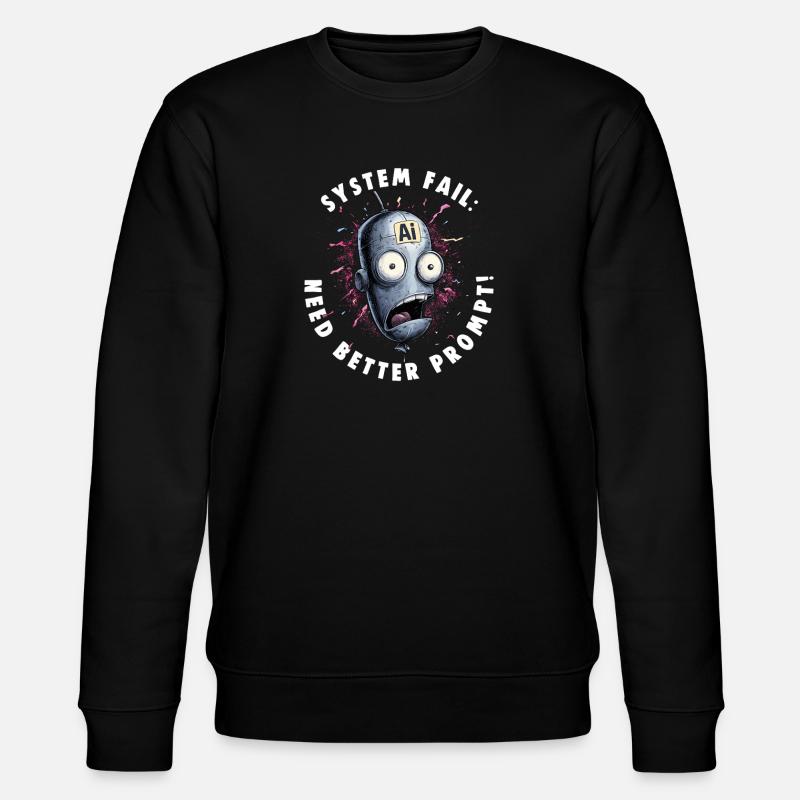 NEED BETTER PROMPT Nerds Promt Engineer - Stanley/Stella CHANGER Unisex Organic Sweatshirt - black