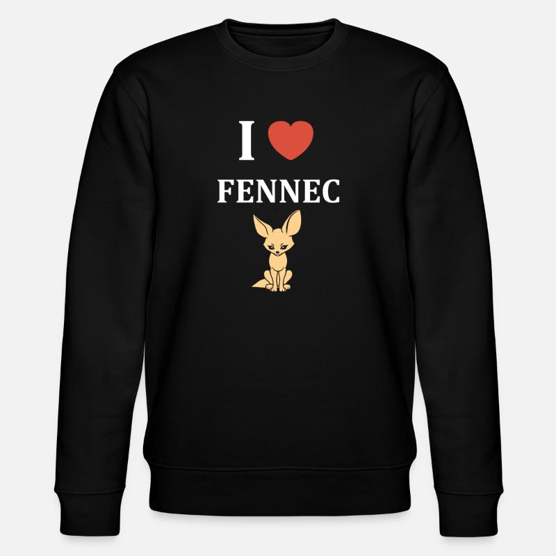 J aime Fennec et coeur - Sweat bio CHANGER Stanley/Stella Unisexe - noir