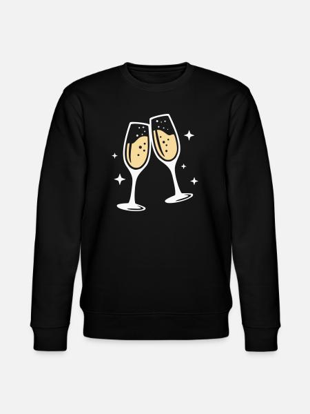 Sektglas Prosecco Sekt Alkohol Prost - Stanley/Stella CHANGER Unisex Organic Sweatshirt - black