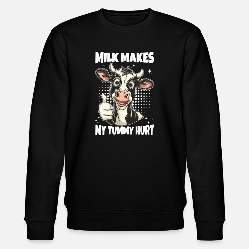 Laktose Intolerant Kuh Spruch - Stanley/Stella Unisex Bio-Sweatshirt CHANGER  - Schwarz
