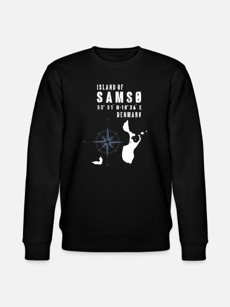 Samsø Samsoe Island Outline Compass - Stanley/Stella CHANGER Unisex Organic Sweatshirt - black