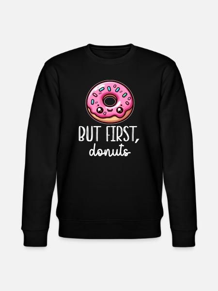 Kawaii Donut First Donuts - Stanley/Stella CHANGER Unisex Organic Sweatshirt - black