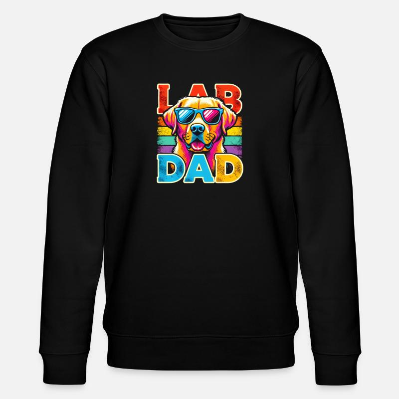 Labrador Dad Rainbow Sunglasses, father - Stanley/Stella CHANGER Unisex Organic Sweatshirt - black