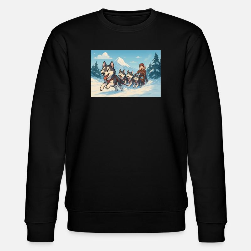 Winter Huskies Schlitten Bergrennen - Stanley/Stella Unisex Bio-Sweatshirt CHANGER  - Schwarz