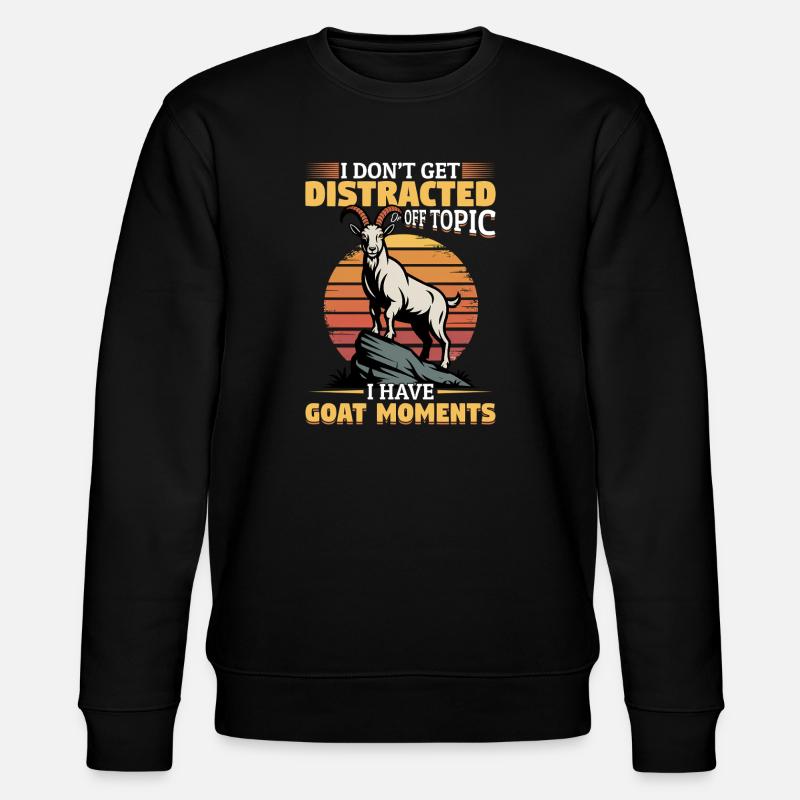 Drôle d’animal de la ferme chèvre - Sweat bio CHANGER Stanley/Stella Unisexe - noir