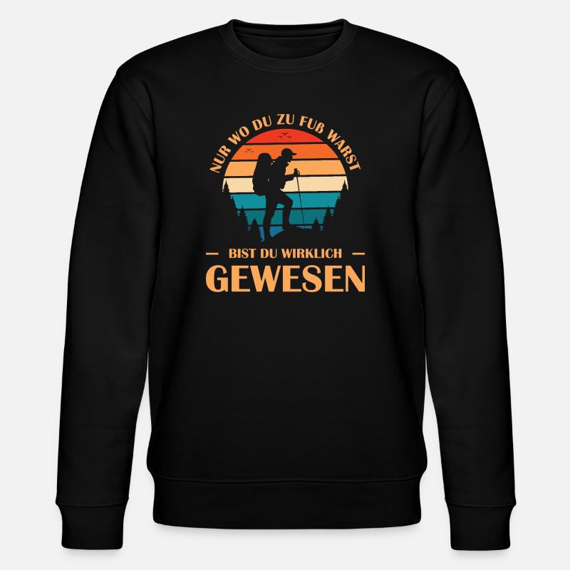 Wandern Sprüche Wanderer Wanderoutfits - Stanley/Stella Unisex Bio-Sweatshirt CHANGER  - Schwarz