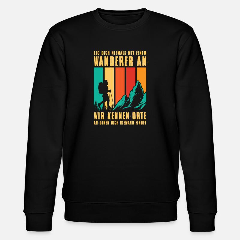 Wandern Wanderer Bergsteiger - Stanley/Stella Unisex Bio-Sweatshirt CHANGER  - Schwarz