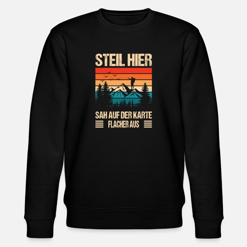 Wandern Sprüche Wanderer Wanderoutfits - Stanley/Stella Unisex Bio-Sweatshirt CHANGER  - Schwarz