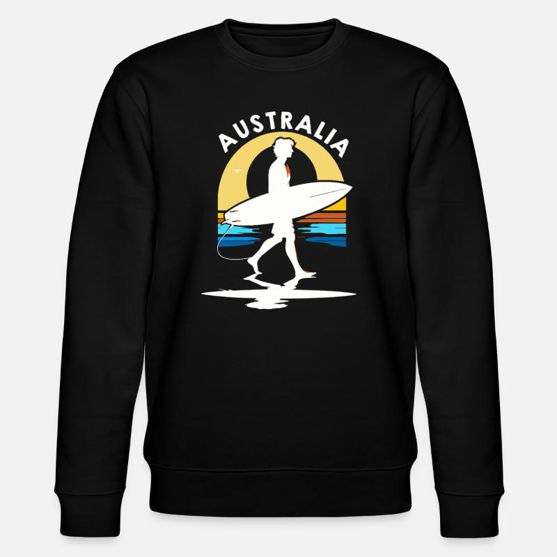 Surfeur Australie au coucher soleil - Sweat bio CHANGER Stanley/Stella Unisexe - noir