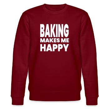 Bake - Stanley/Stella CHANGER Unisex Organic Sweatshirt - burgundy - Front - Nik (191cm) & Marisol (170cm)