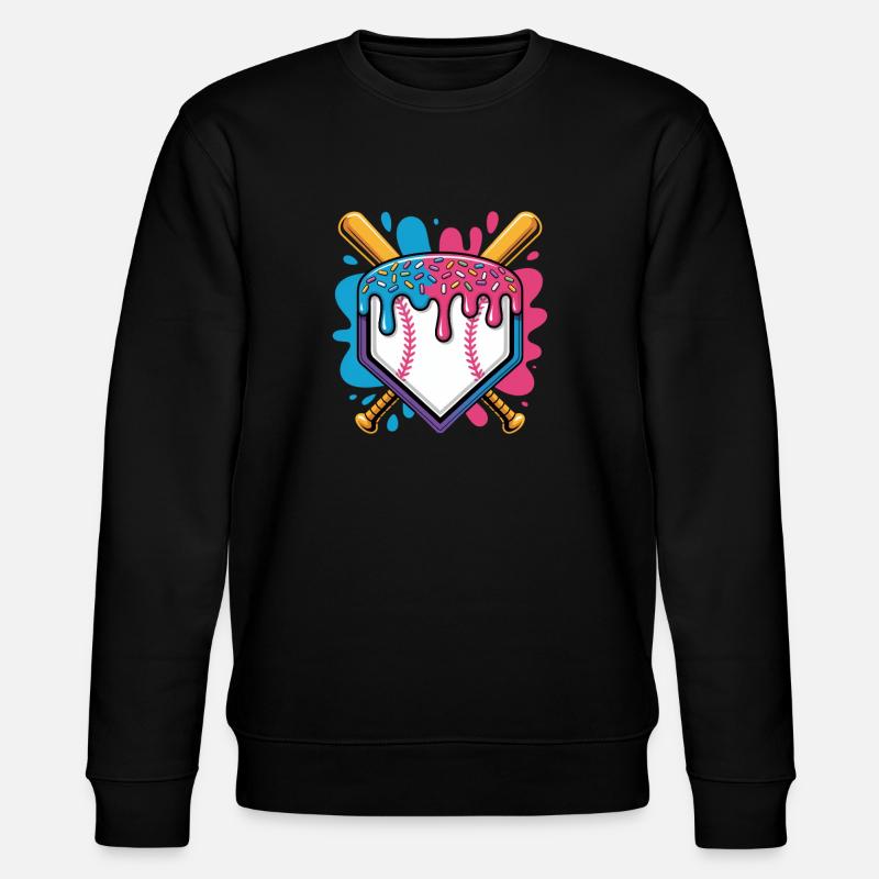 Baseball Home Plate Mit Eiscreme Streuseln - Stanley/Stella CHANGER Unisex Organic Sweatshirt - black