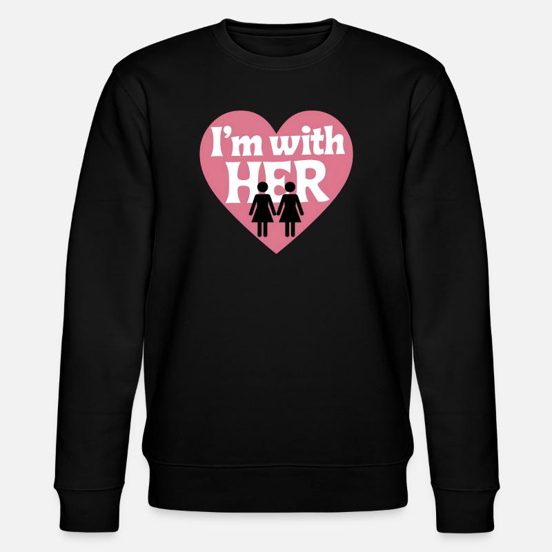 Ich bin bei IHREM Herzen - Stanley/Stella Unisex Bio-Sweatshirt CHANGER  - Schwarz
