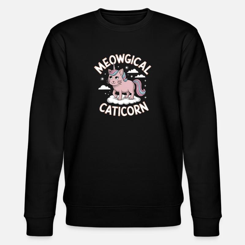 Meowgical Caticorn - Stanley/Stella CHANGER Unisex Organic Sweatshirt - black