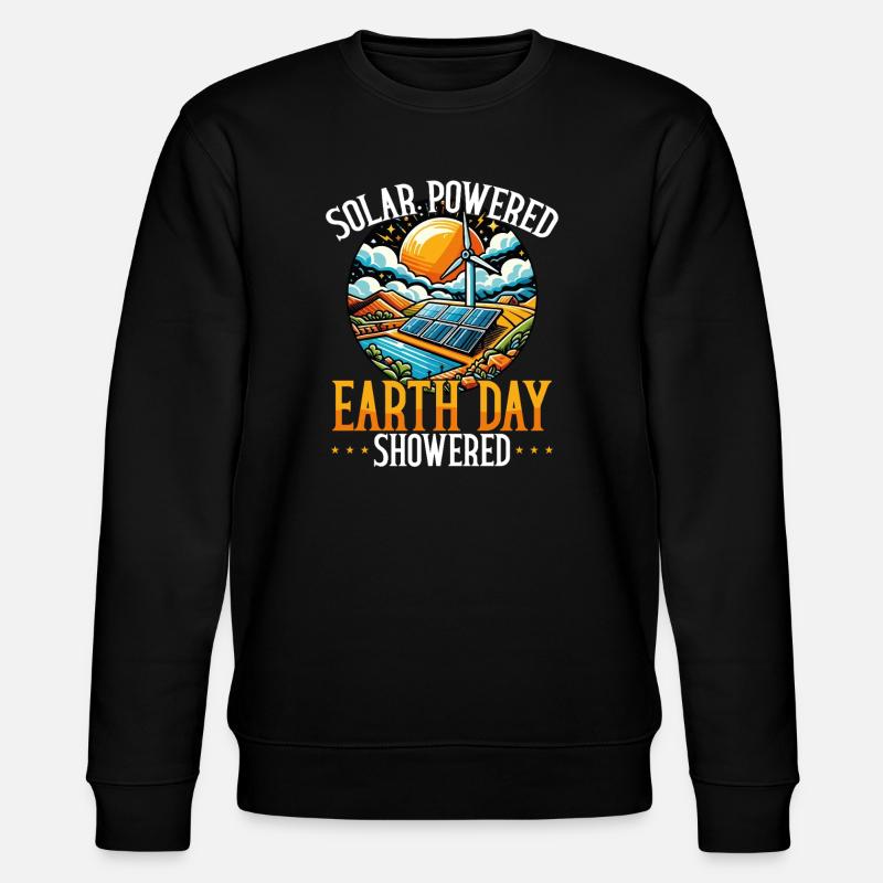 Solar Powered Earth Day Showered - Stanley/Stella CHANGER Unisex Organic Sweatshirt - black