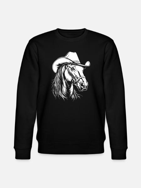Pferd Cowboy Hut Western - Stanley/Stella Unisex Bio-Sweatshirt CHANGER  - Schwarz