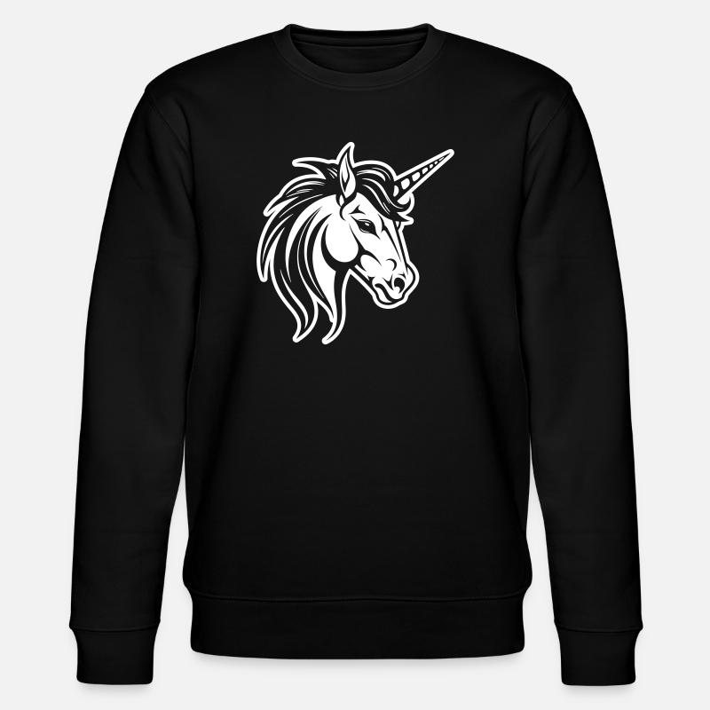 Einhorn Kopf - Stanley/Stella Unisex Bio-Sweatshirt CHANGER  - Schwarz