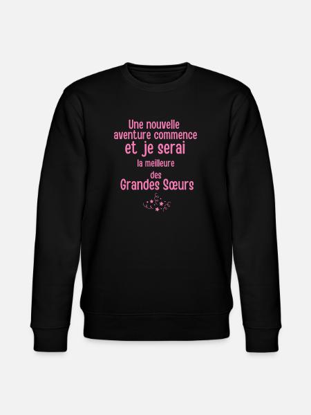 Beste große Schwester in Adventure - Stanley/Stella Unisex Bio-Sweatshirt CHANGER  - Schwarz